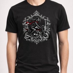 Koszulka z nadrukiem - Dama na motocyklu